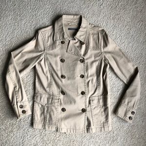 Liz Claiborne Lightweight Khaki Pea Coat
